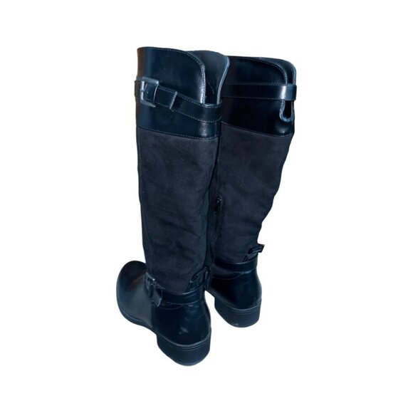 Sz.9.5 M*Mari A.*Tall Black Faux Leather Boots - Picture 7 of 12